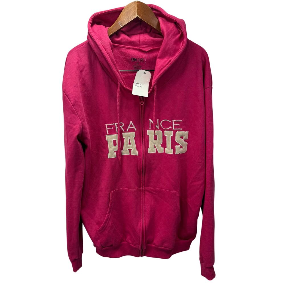 France Paris Women’s Sweatshirt Zip sz 2X NEW #M601-A